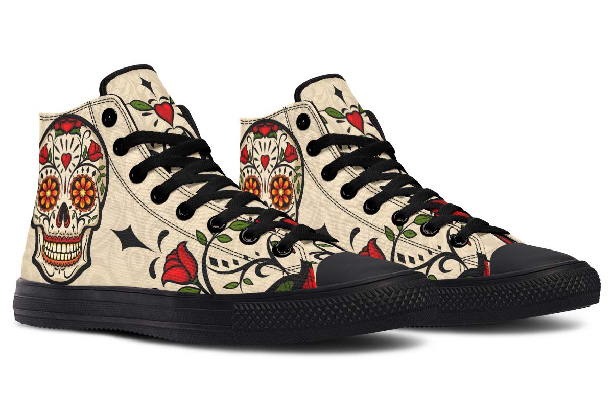 hippieartzone Shoes - HAPPY ROSE SUGAR SKULL