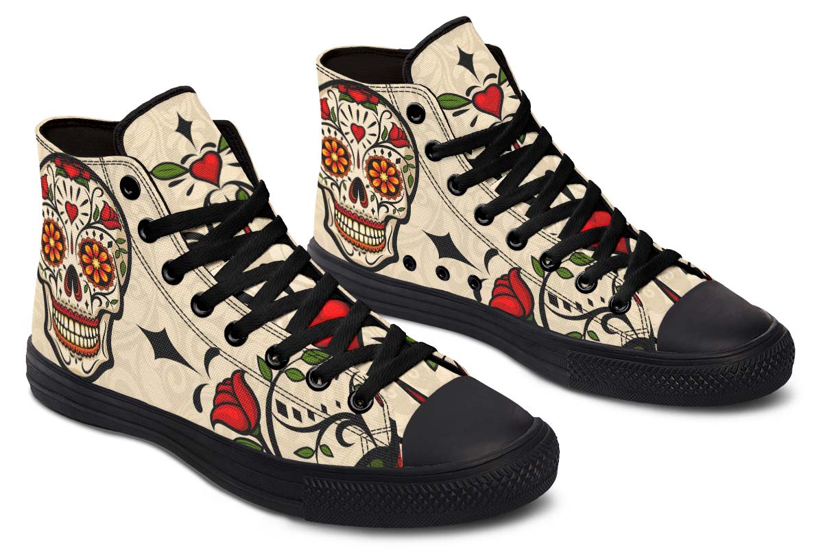 hippieartzone Shoes - HAPPY ROSE SUGAR SKULL