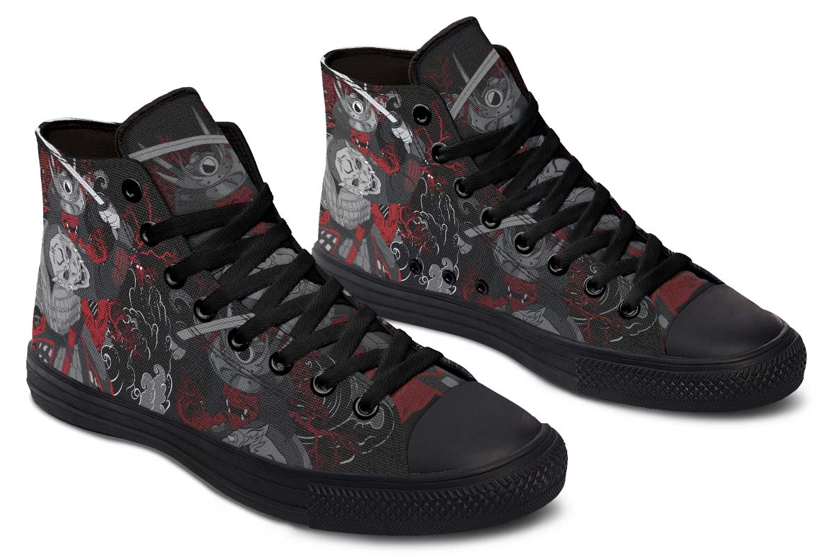 hippieartzone Shoes - JAPANESE SAMURAI SKULL TATTOO