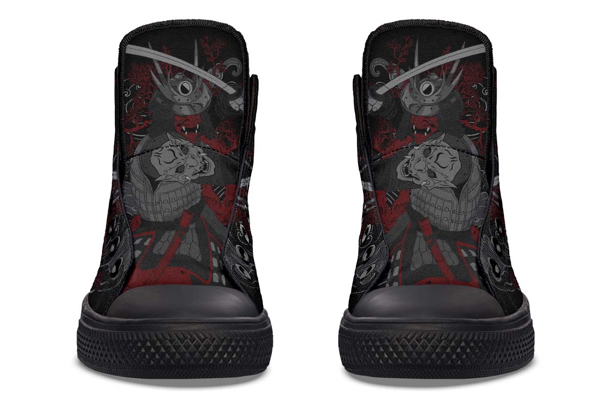 hippieartzone Shoes - JAPANESE SAMURAI SKULL TATTOO