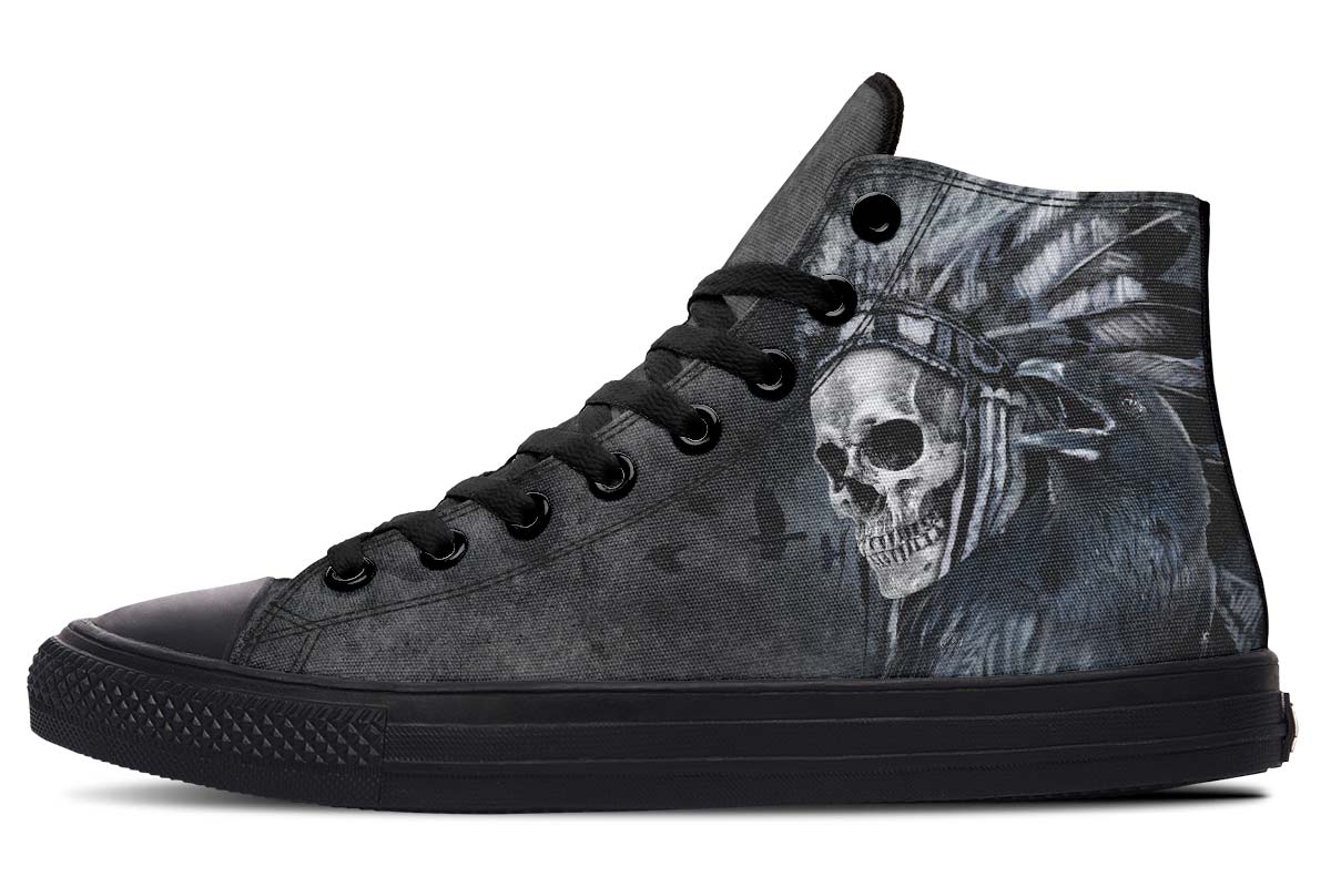 hippieartzone Shoes - NATIVE SKULL AND RAVEN