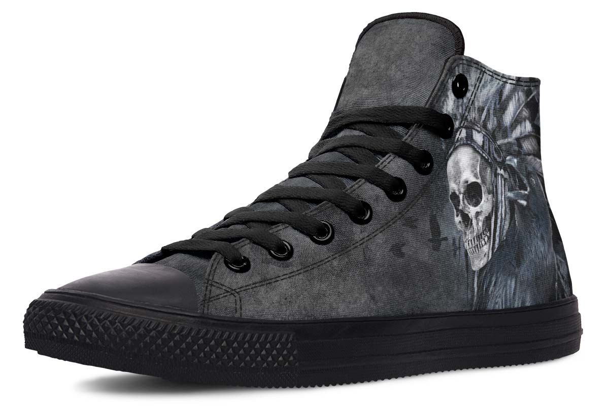 hippieartzone Shoes - NATIVE SKULL AND RAVEN