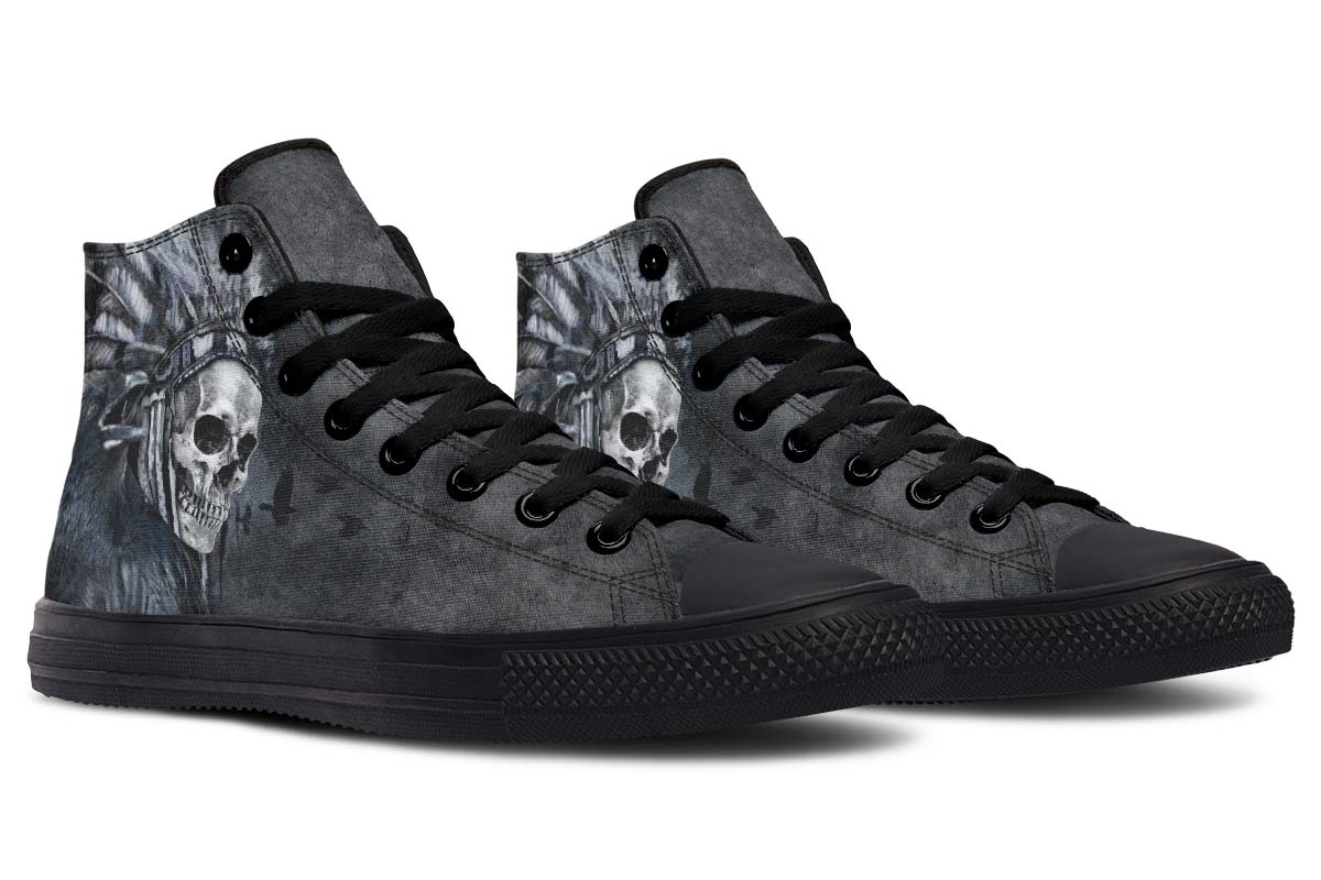 hippieartzone Shoes - NATIVE SKULL AND RAVEN