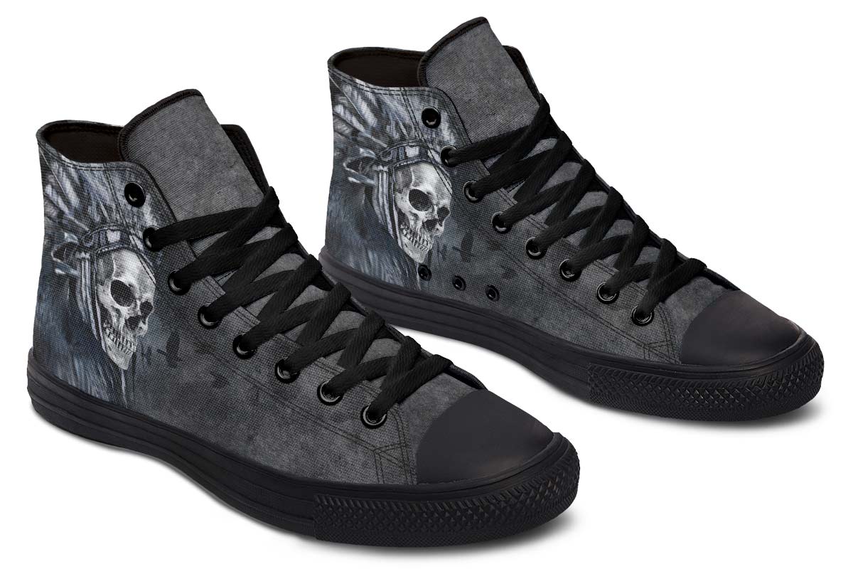 hippieartzone Shoes - NATIVE SKULL AND RAVEN