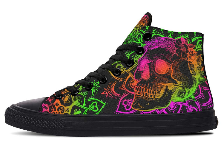 hippieartzone Shoes - MANDALA SKULL COLORS