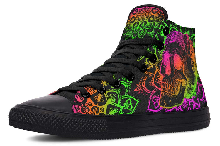 hippieartzone Shoes - MANDALA SKULL COLORS