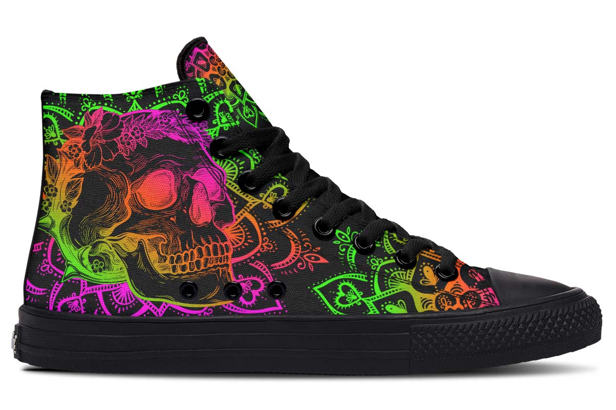 hippieartzone Shoes - MANDALA SKULL COLORS