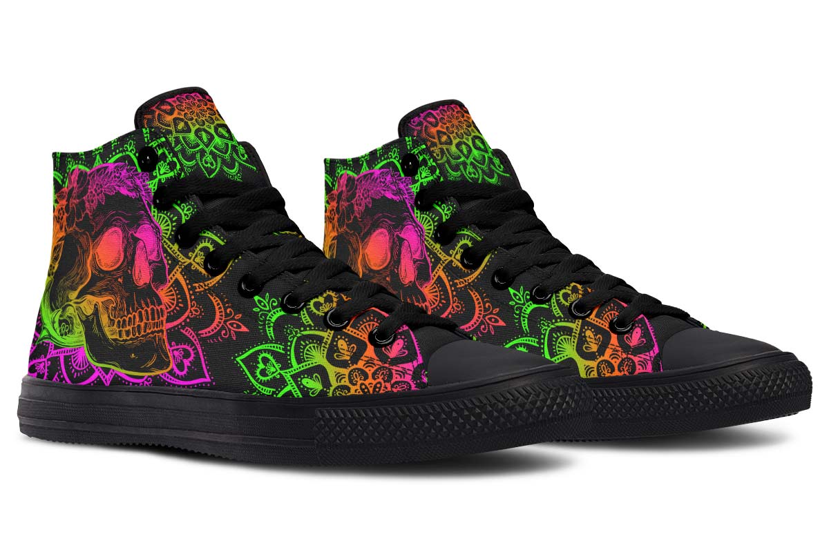 hippieartzone Shoes - MANDALA SKULL COLORS