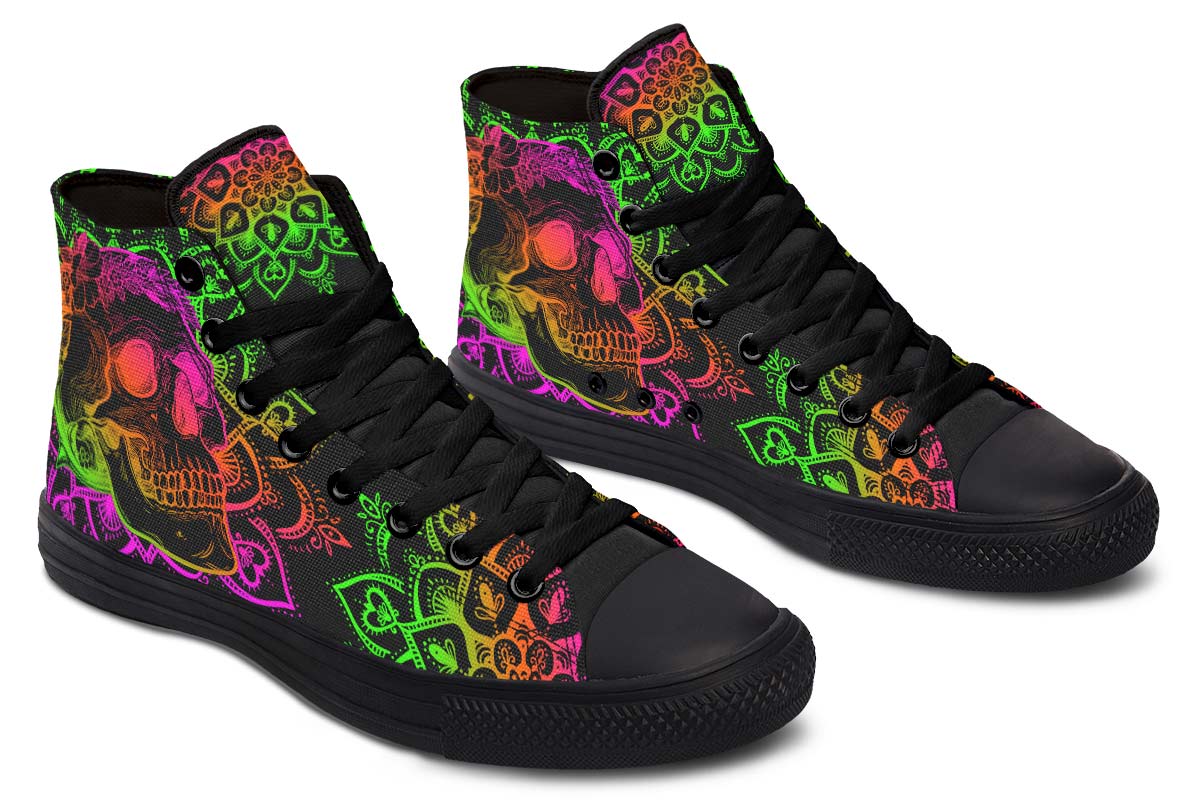 hippieartzone Shoes - MANDALA SKULL COLORS