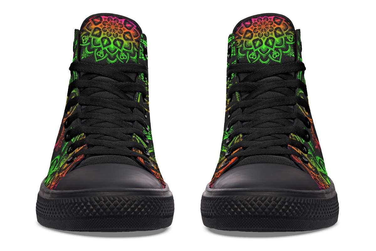 hippieartzone Shoes - MANDALA SKULL COLORS