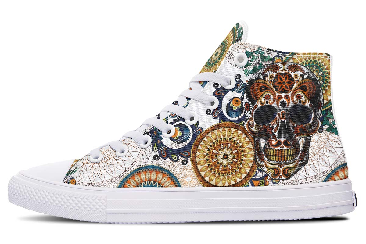 hippieartzone Shoes - ORNAMENTAL MANDALA SKULL