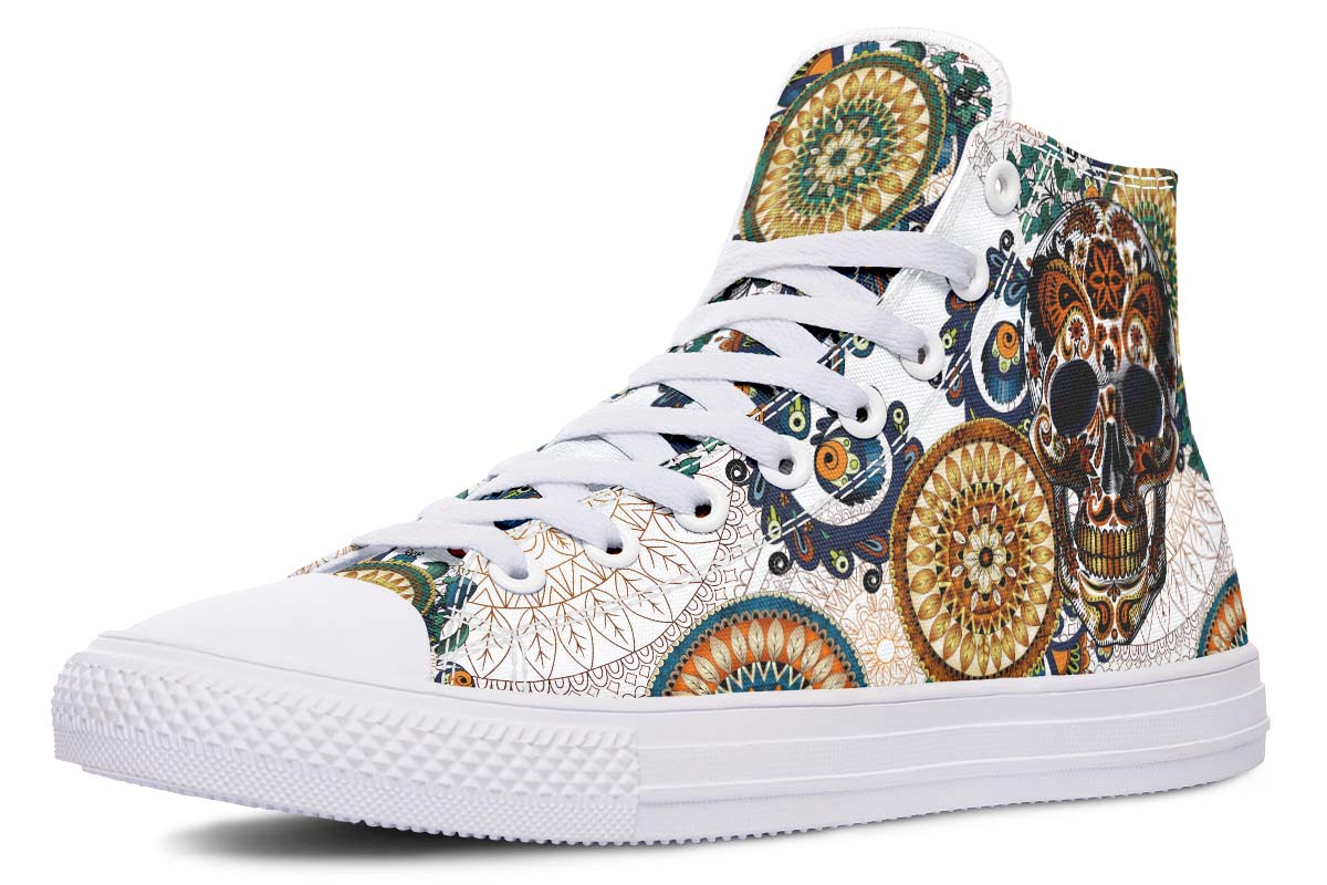 hippieartzone Shoes - ORNAMENTAL MANDALA SKULL