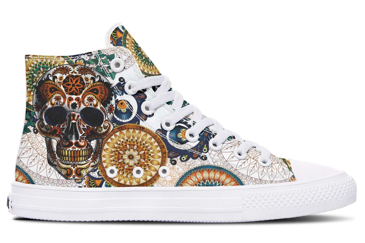 hippieartzone Shoes - ORNAMENTAL MANDALA SKULL