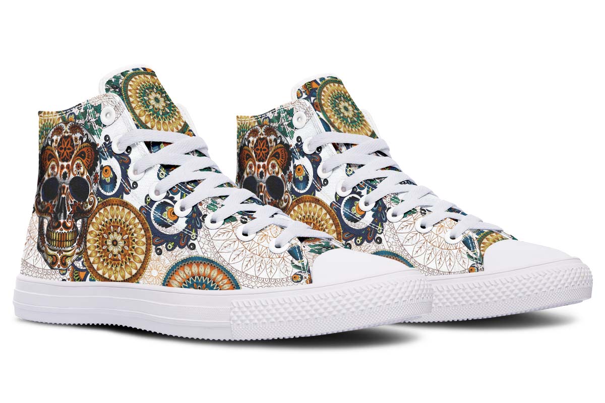 hippieartzone Shoes - ORNAMENTAL MANDALA SKULL