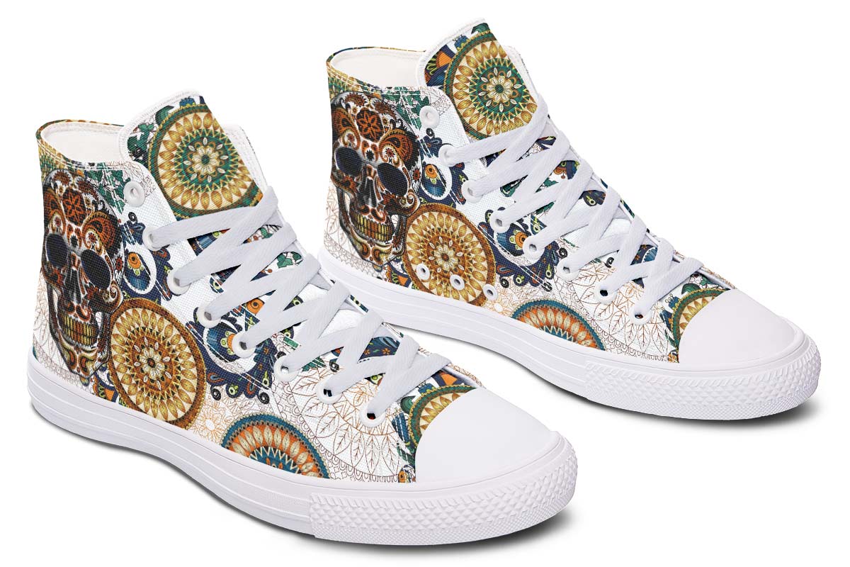 hippieartzone Shoes - ORNAMENTAL MANDALA SKULL