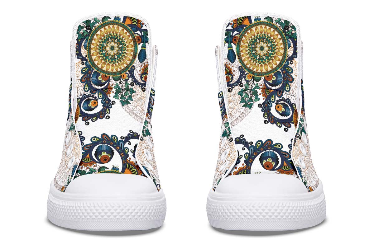 hippieartzone Shoes - ORNAMENTAL MANDALA SKULL