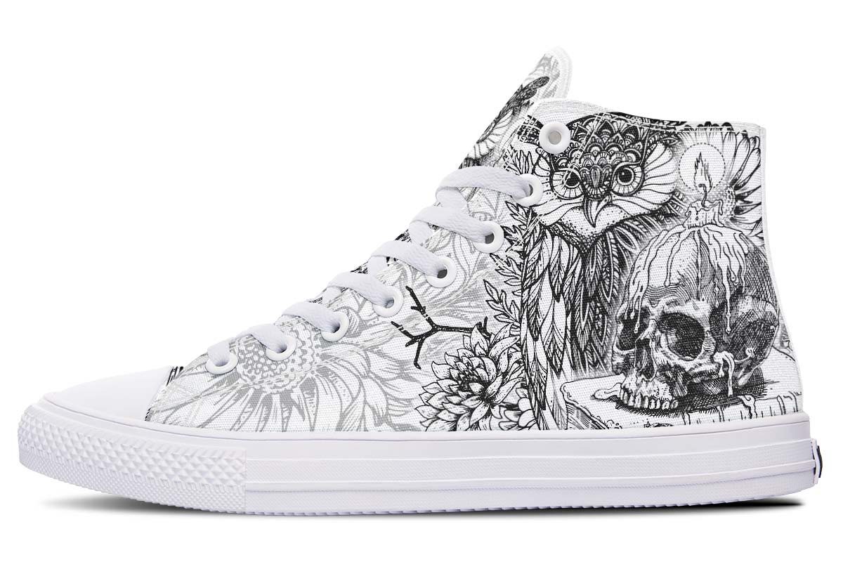 hippieartzone Shoes - OWL SKULL CANDLE