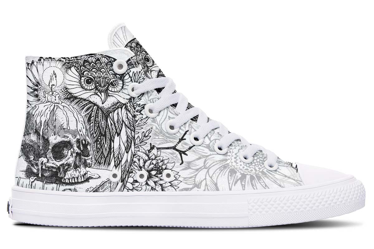 hippieartzone Shoes - OWL SKULL CANDLE