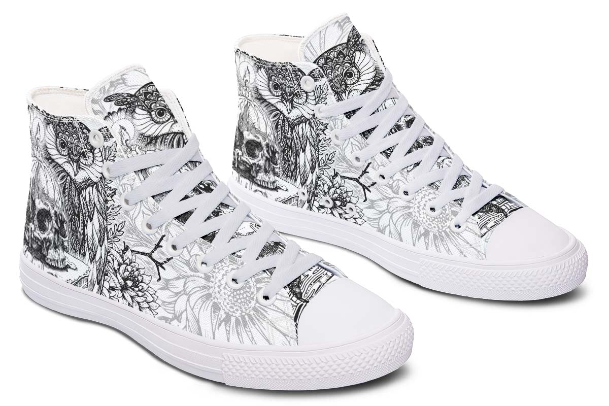 hippieartzone Shoes - OWL SKULL CANDLE