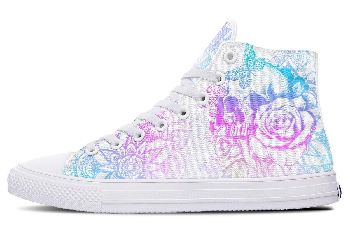 hippieartzone Shoes - PURPLE AND BLUE SKULL ART