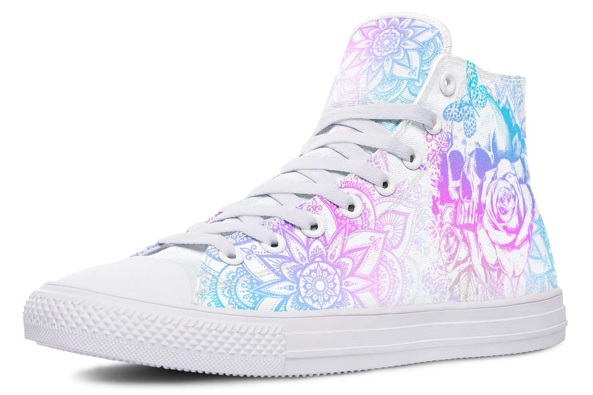 hippieartzone Shoes - PURPLE AND BLUE SKULL ART