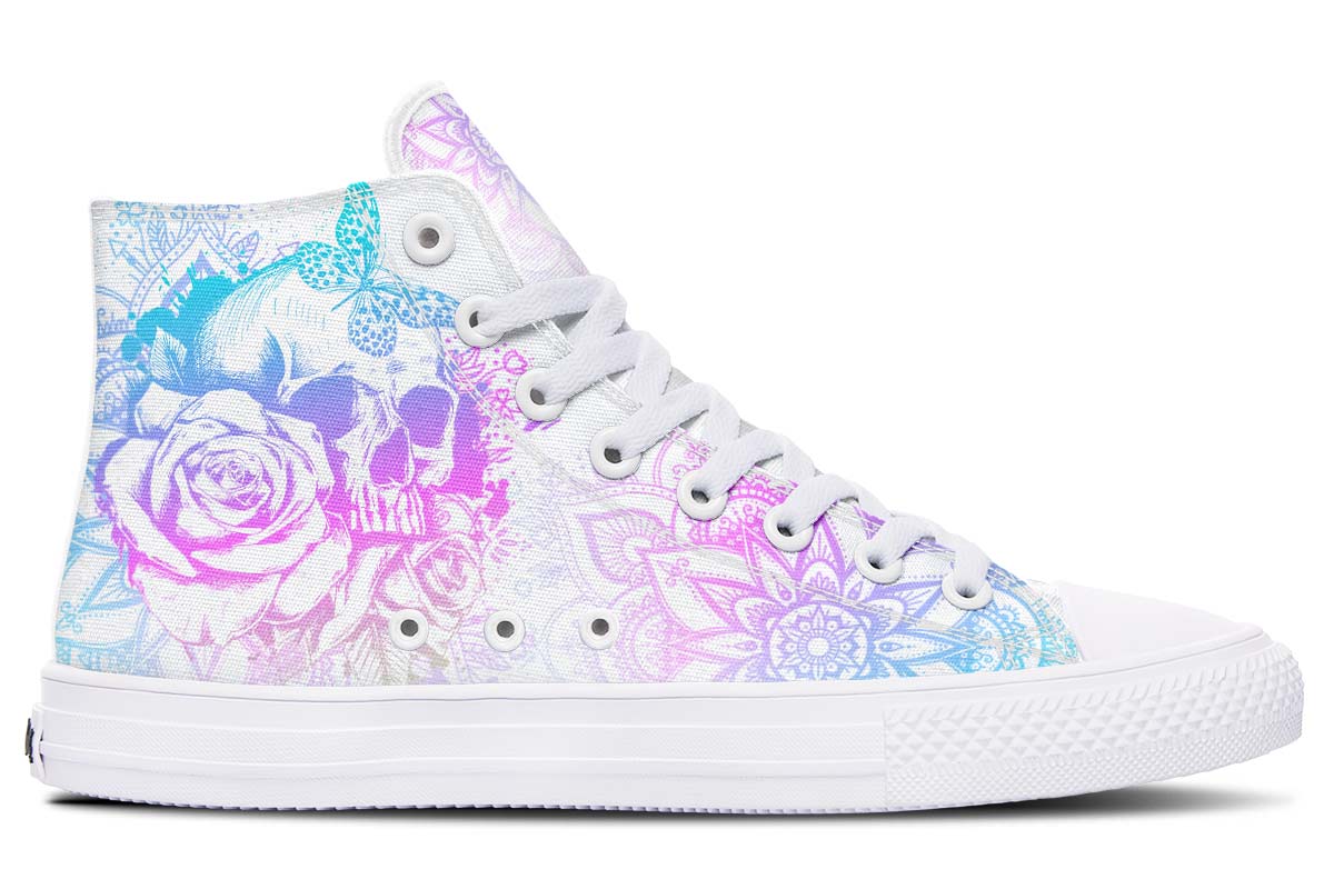 hippieartzone Shoes - PURPLE AND BLUE SKULL ART