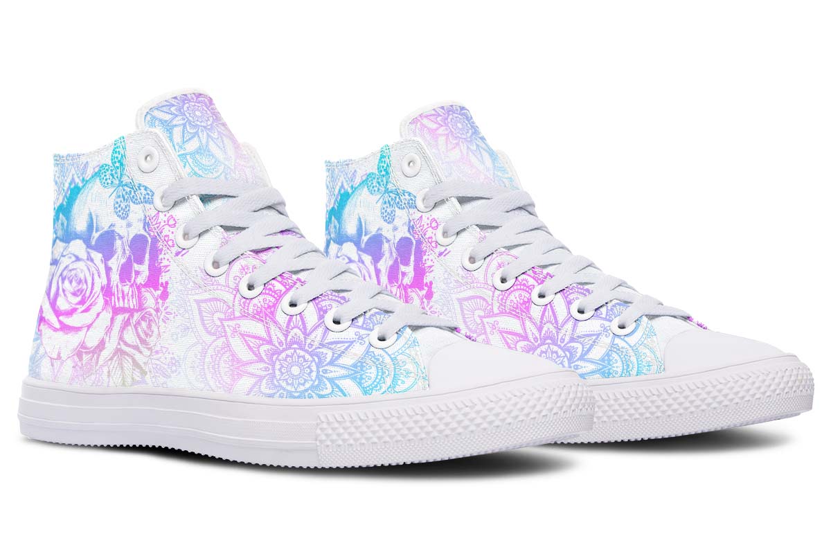 hippieartzone Shoes - PURPLE AND BLUE SKULL ART