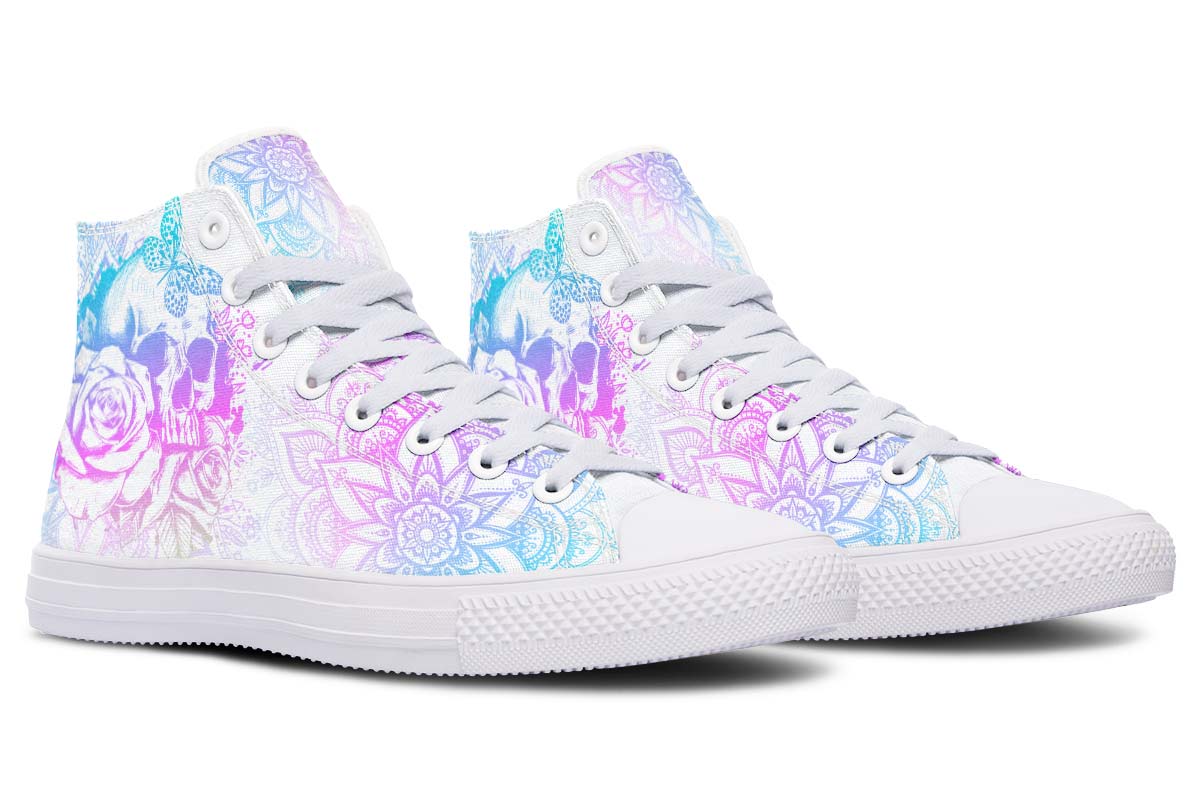 hippieartzone Shoes - PURPLE AND BLUE SKULL ART