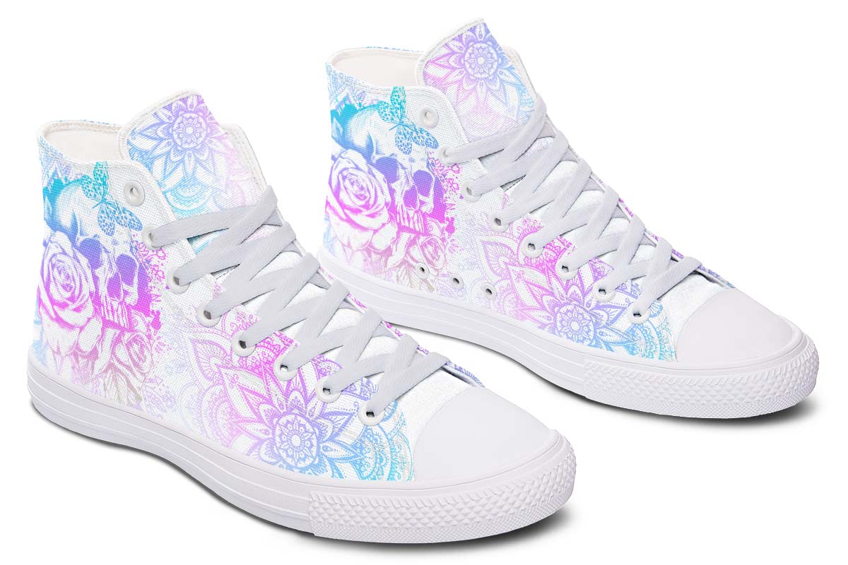 hippieartzone Shoes - PURPLE AND BLUE SKULL ART