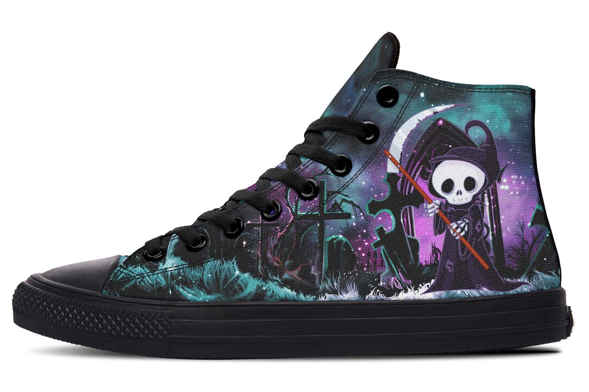 hippieartzone Shoes - PURPLE NIGHT CARTOON REAPER