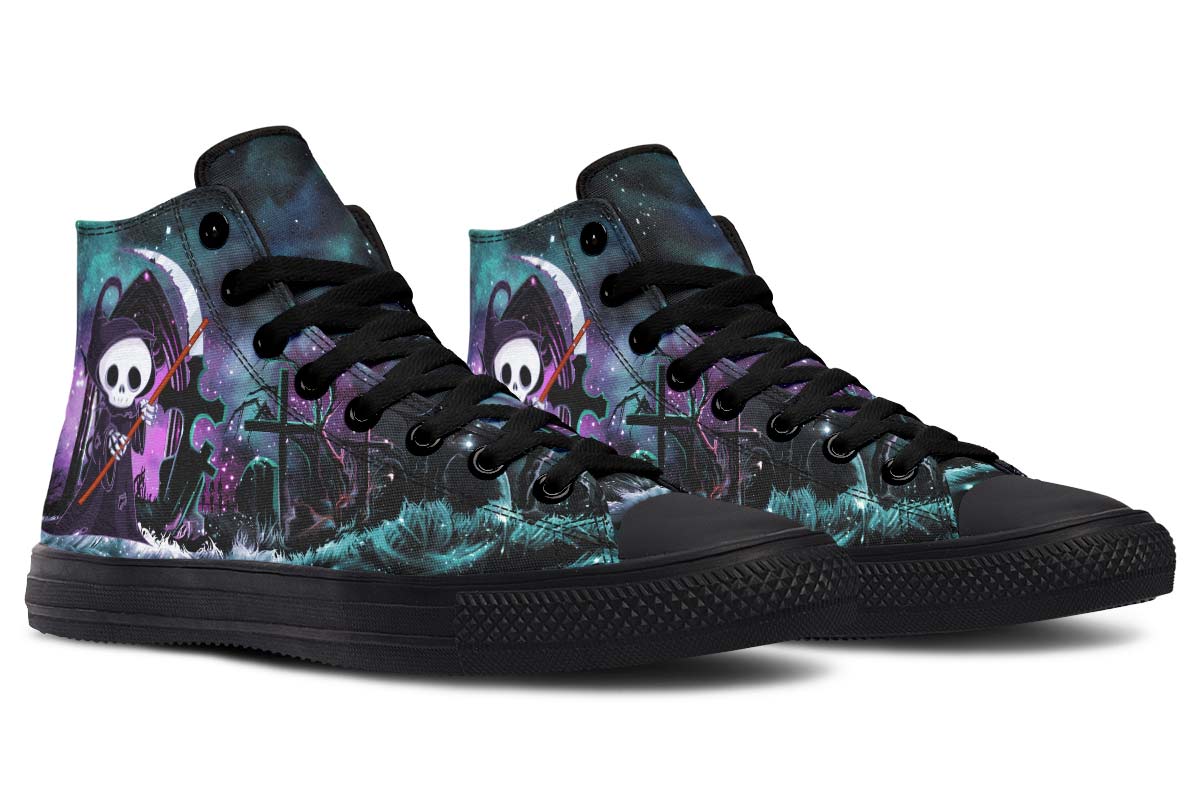 hippieartzone Shoes - PURPLE NIGHT CARTOON REAPER