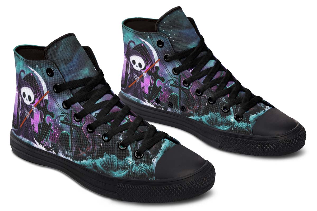 hippieartzone Shoes - PURPLE NIGHT CARTOON REAPER