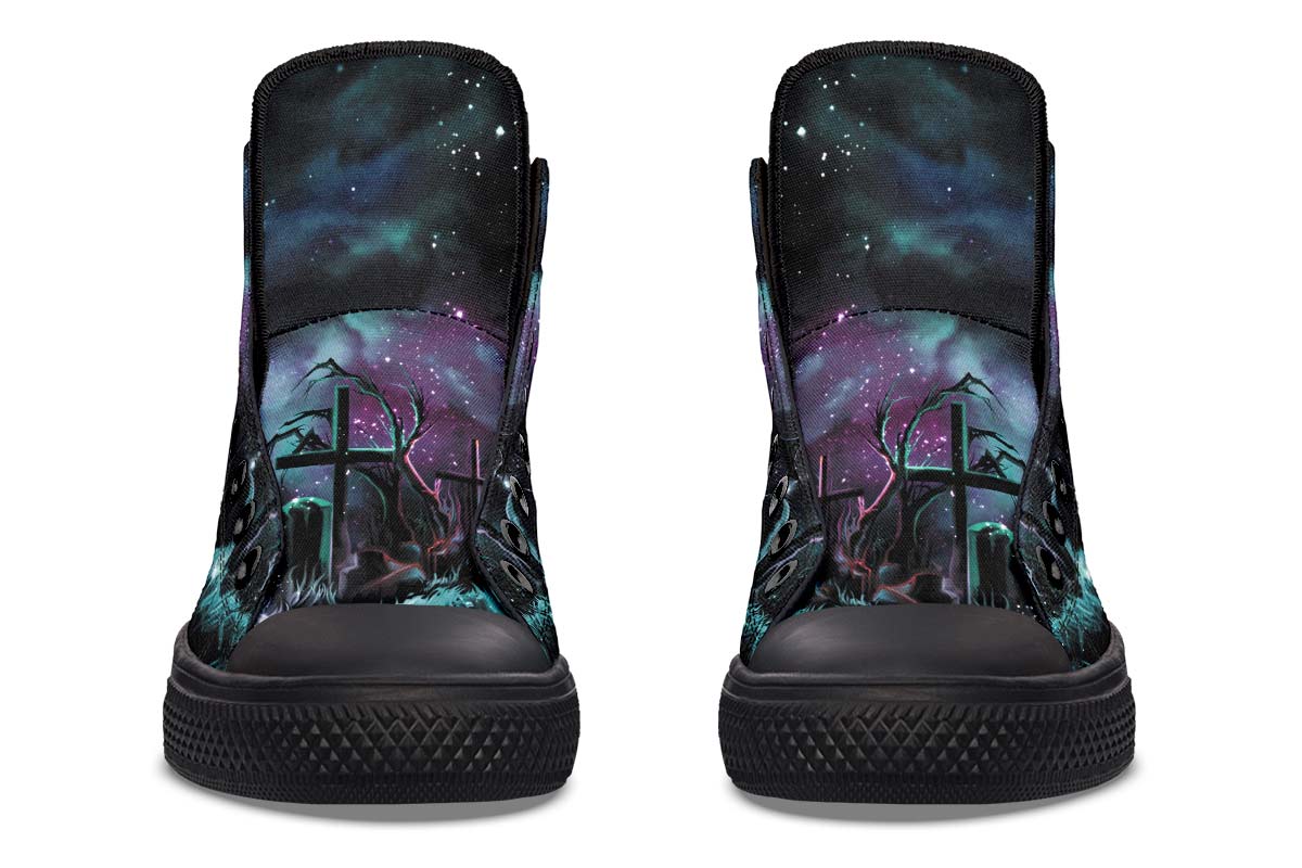 hippieartzone Shoes - PURPLE NIGHT CARTOON REAPER