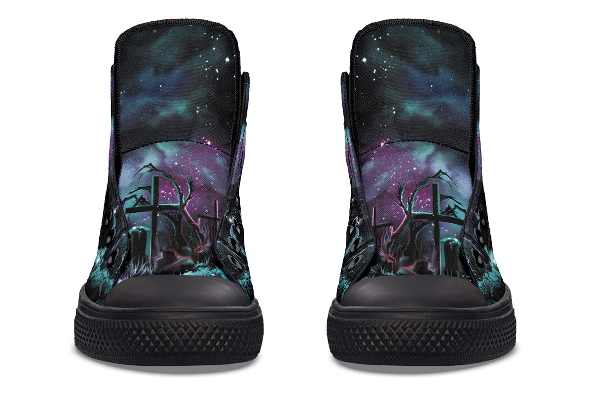 hippieartzone Shoes - PURPLE NIGHT CARTOON REAPER