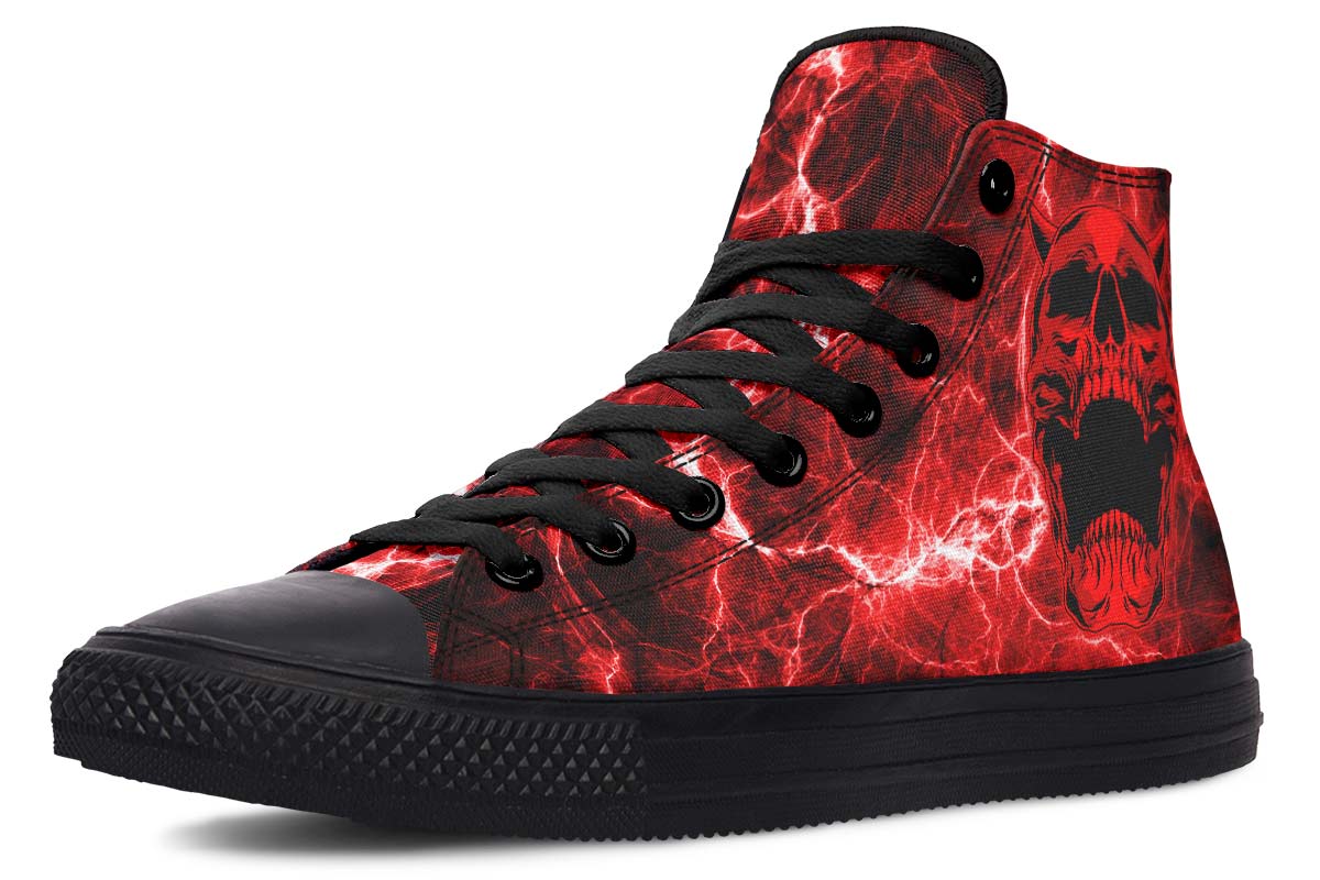 hippieartzone Shoes - RED HELL SKULL