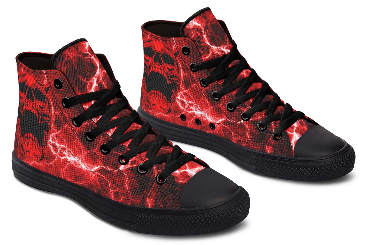 hippieartzone Shoes - RED HELL SKULL