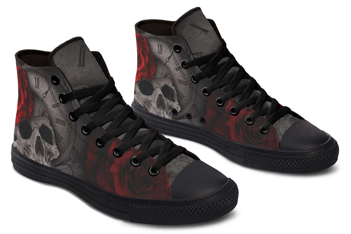 hippieartzone Shoes - ROSE SKULL CLOCK