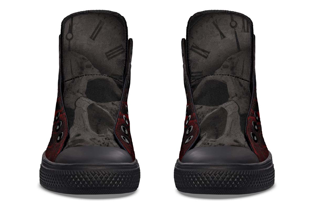 hippieartzone Shoes - ROSE SKULL CLOCK