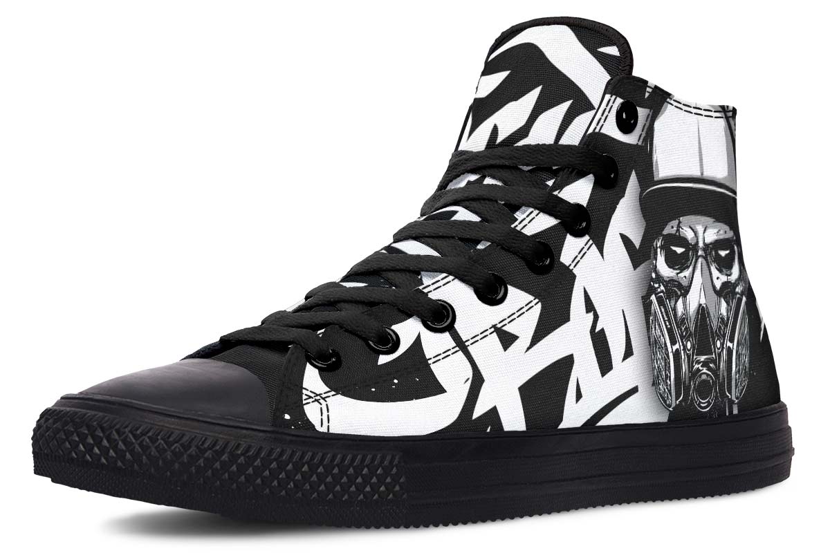 hippieartzone Shoes - SKULL AND GAZ MASK