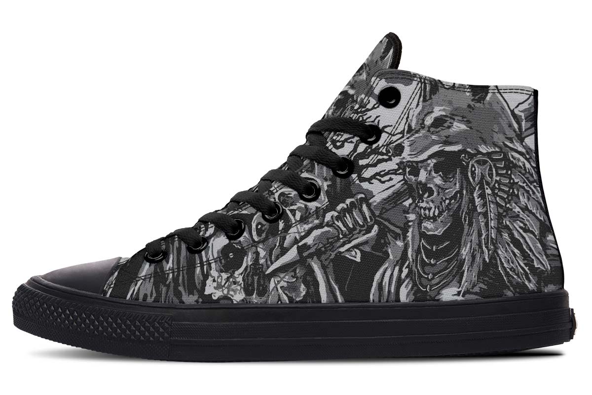 hippieartzone Shoes - SKULL CHIEF AND WOLF HAT