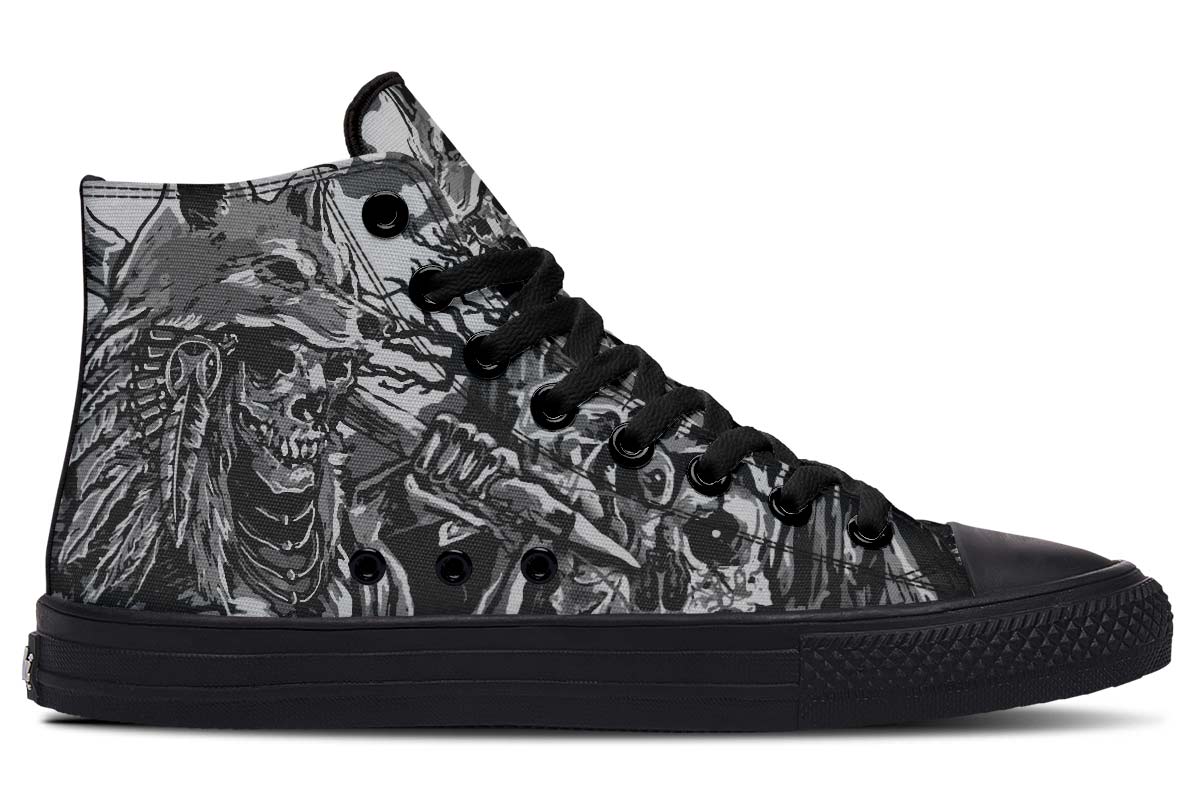 hippieartzone Shoes - SKULL CHIEF AND WOLF HAT