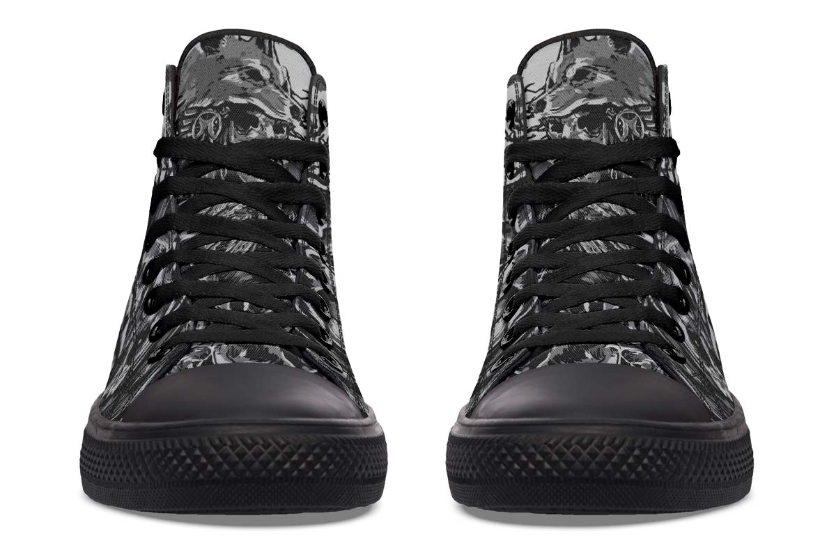 hippieartzone Shoes - SKULL CHIEF AND WOLF HAT