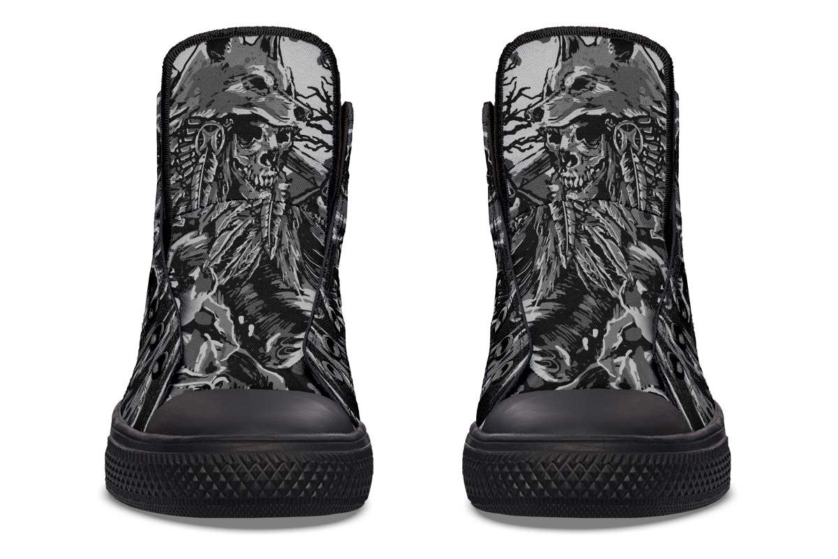 hippieartzone Shoes - SKULL CHIEF AND WOLF HAT