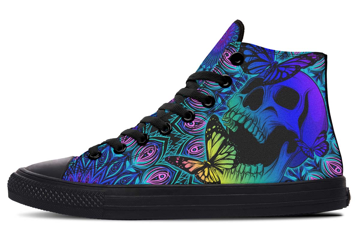 hippieartzone Shoes - SKULL MANDALA BUTTERFLY