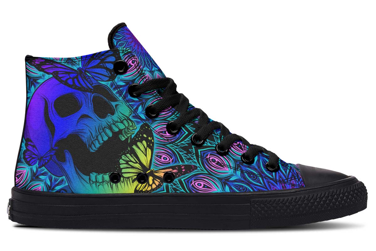 hippieartzone Shoes - SKULL MANDALA BUTTERFLY