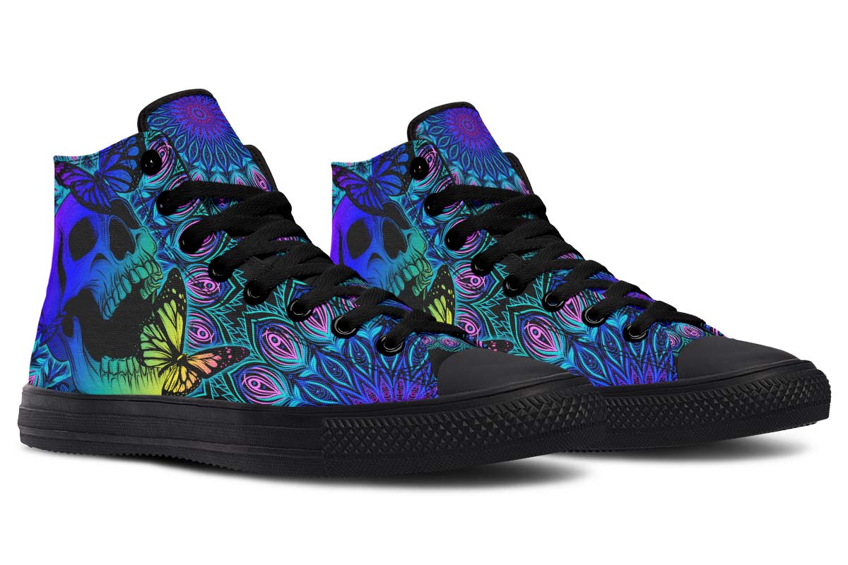 hippieartzone Shoes - SKULL MANDALA BUTTERFLY