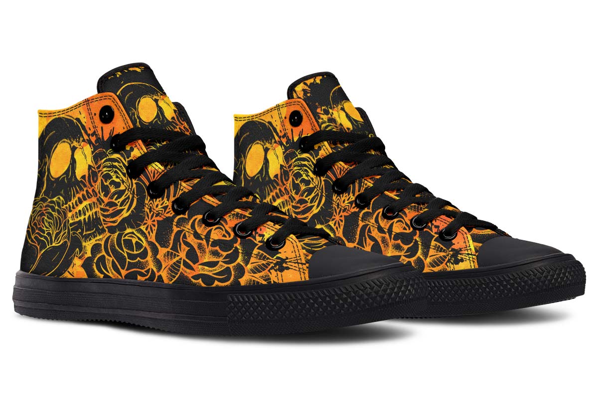 hippieartzone Shoes - SKULL MANDALA ORANGE