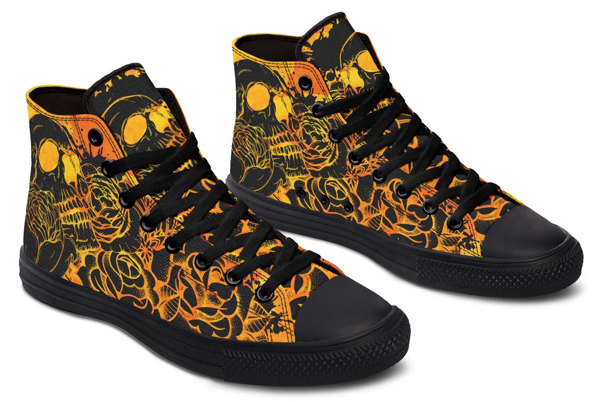 hippieartzone Shoes - SKULL MANDALA ORANGE