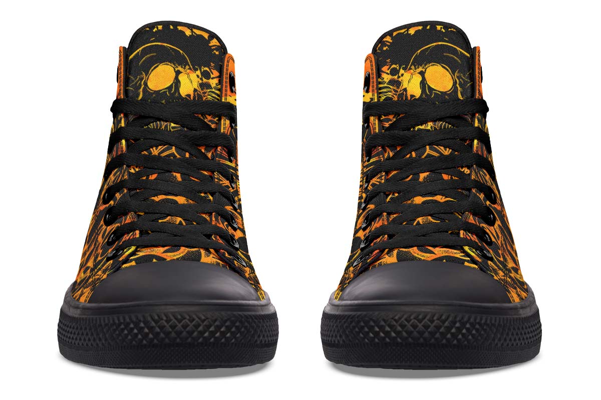 hippieartzone Shoes - SKULL MANDALA ORANGE