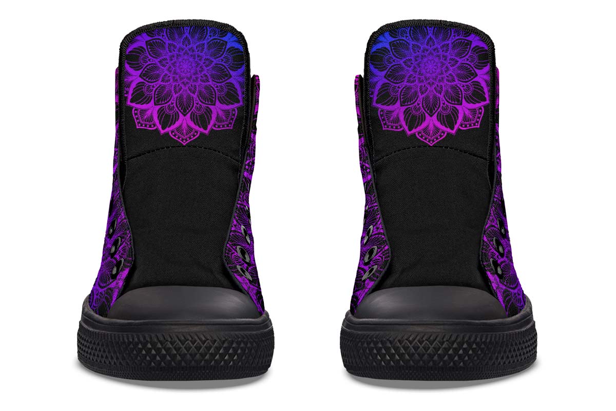 hippieartzone Shoes - SKULL ROSE PURPLE BLUE